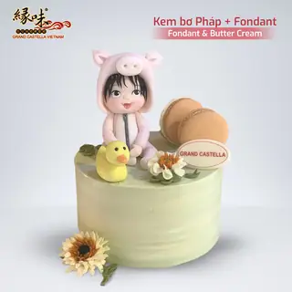 Bánh Kem Bơ Pháp Sinh Nhật + Tạo Hình Fondant Em Bé – BFD84 – ảnh 7