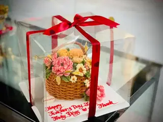 Bánh Kem Bơ Pháp Sinh Nhật Hình Giỏ Hoa Size 20cm – ảnh 5