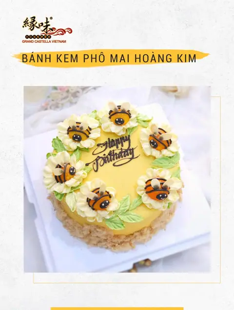 Bánh kem phô mai Hoàng kim Size 18 cm (12-15 Người)