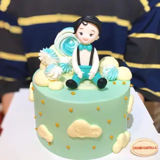 Bánh Kem Bơ Pháp Sinh Nhật + Tạo Hình Fondant Bé Trai – BFD78 – ảnh 1