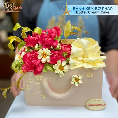 Giỏ hoa & bánh kèm hoa tươi