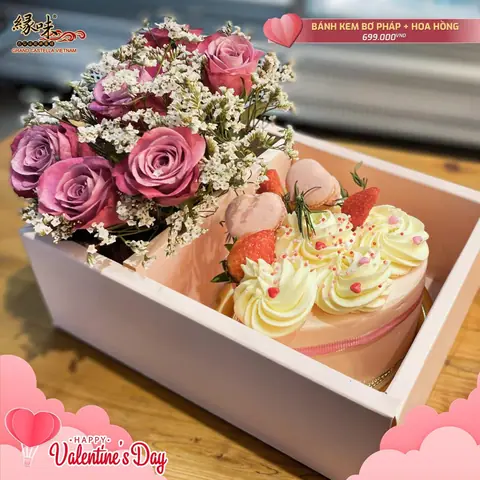 Bánh Kem Bơ Pháp Sinh Nhật Trái Tim – Fresh Valentine – BKB241